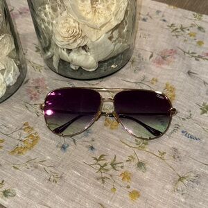 Quay Australia Purple and Gold Aviator Sunglasses